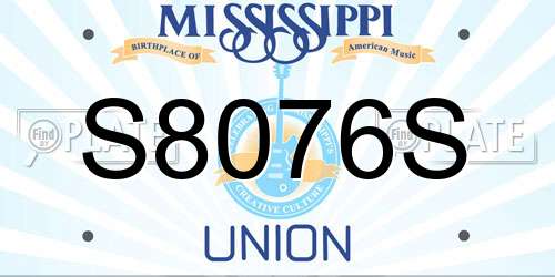 S8076S Mississippi License Plate