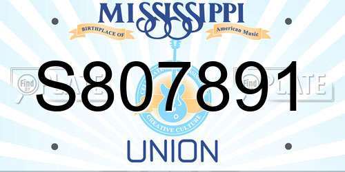 S807891 Mississippi License Plate