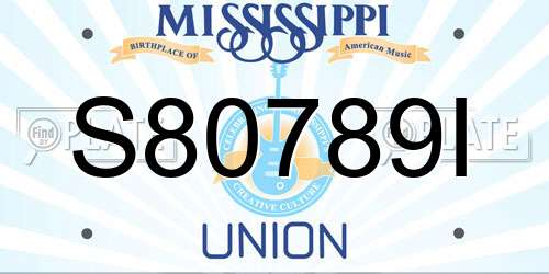 S80789I Mississippi License Plate
