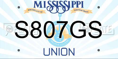 S807GS Mississippi License Plate