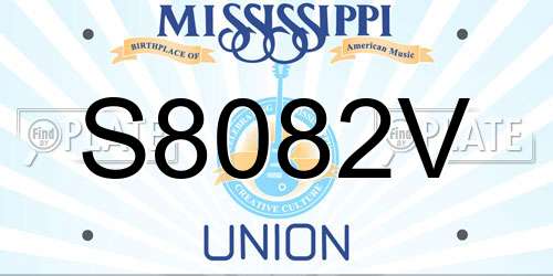 S8082V Mississippi License Plate