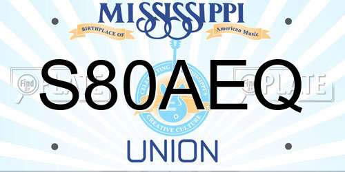 S80AEQ Mississippi License Plate