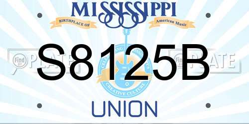 S8125B Mississippi License Plate