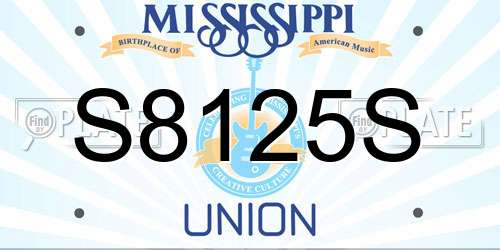 S8125S Mississippi License Plate