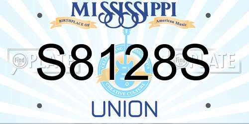 S8128S Mississippi License Plate
