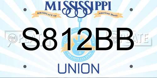 S812BB Mississippi License Plate