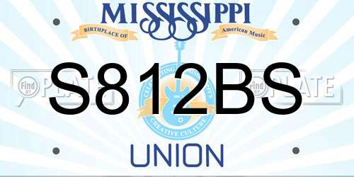 S812BS Mississippi License Plate