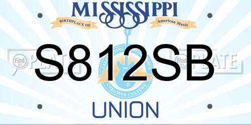S812SB Mississippi License Plate