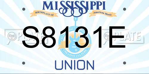 S8131E Mississippi License Plate