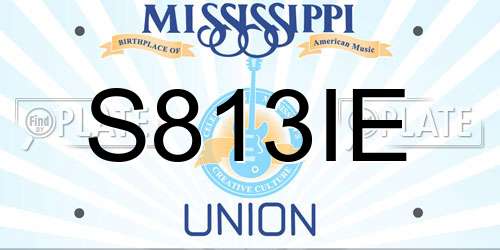 S813IE Mississippi License Plate