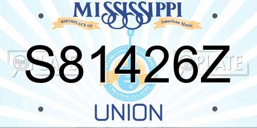 S81426Z Mississippi License Plate