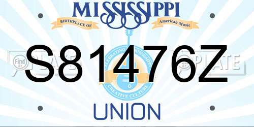 S81476Z Mississippi License Plate