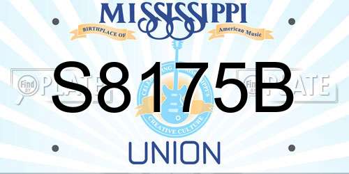 S8175B Mississippi License Plate