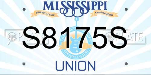 S8175S Mississippi License Plate