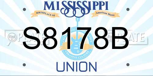 S8178B Mississippi License Plate