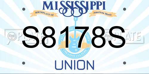 S8178S Mississippi License Plate