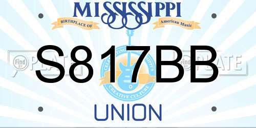S817BB Mississippi License Plate