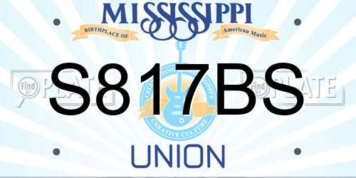S817BS Mississippi License Plate