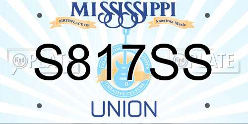 S817SS Mississippi License Plate