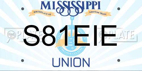 S81EIE Mississippi License Plate