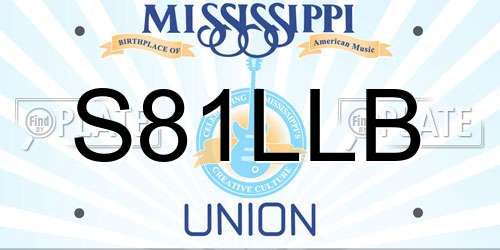 S81LLB Mississippi License Plate