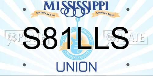 S81LLS Mississippi License Plate