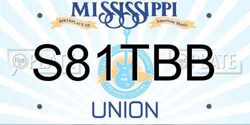 S81TBB Mississippi License Plate