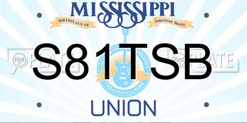 S81TSB Mississippi License Plate