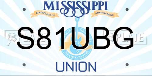 S81UBG Mississippi License Plate
