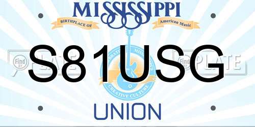 S81USG Mississippi License Plate