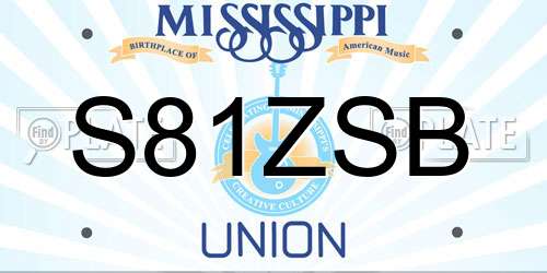 S81ZSB Mississippi License Plate