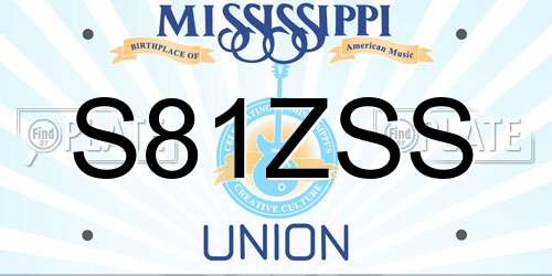 S81ZSS Mississippi License Plate