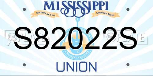 S82022S Mississippi License Plate