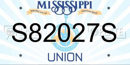 S82027S Mississippi License Plate