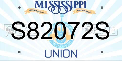 S82072S Mississippi License Plate
