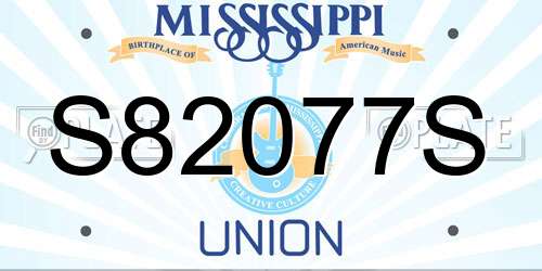 S82077S Mississippi License Plate