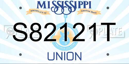 S82121T Mississippi License Plate