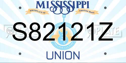 S82121Z Mississippi License Plate