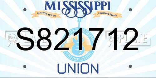 S821712 Mississippi License Plate