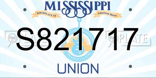 S821717 Mississippi License Plate