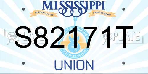 S82171T Mississippi License Plate