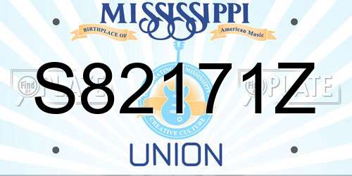S82171Z Mississippi License Plate