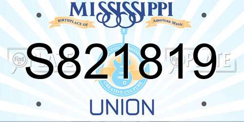 S821819 Mississippi License Plate