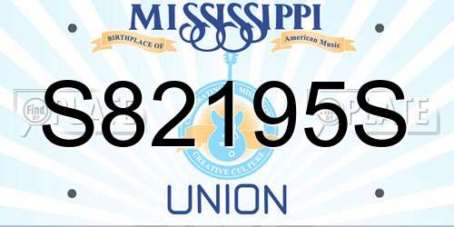 S82195S Mississippi License Plate