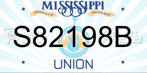 S82198B Mississippi License Plate