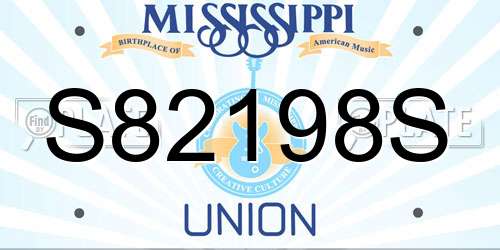 S82198S Mississippi License Plate