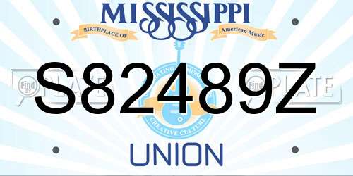 S82489Z Mississippi License Plate