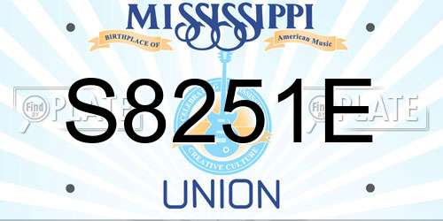 S8251E Mississippi License Plate