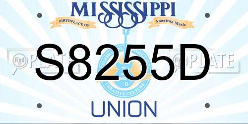S8255D Mississippi License Plate