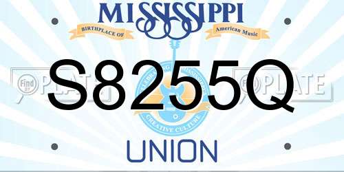 S8255Q Mississippi License Plate